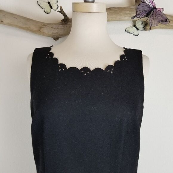 Ann Taylor black wool cashmere blend shift dress - Picture 4 of 8